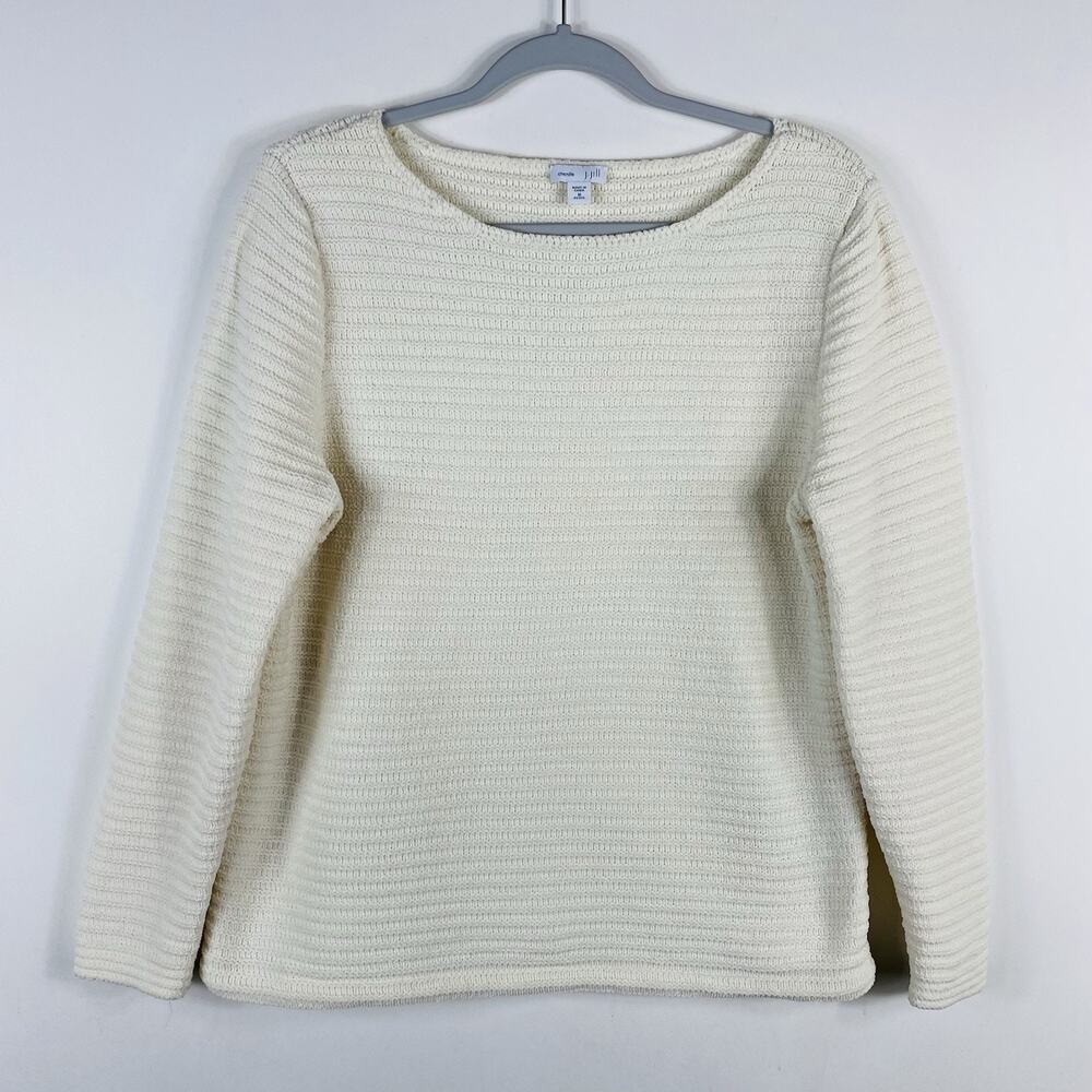 J. Jill Sweater Medium Petite Chenille Cream